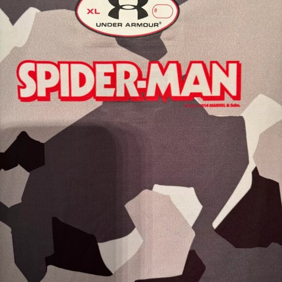 Under Armour Spider Man Camouflage Compression Gray White Red Shirt - Size XL - Picture 5 of 9